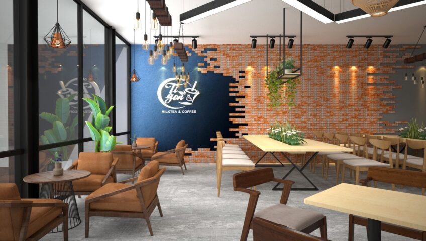 Thiết kế quán trà sữa.