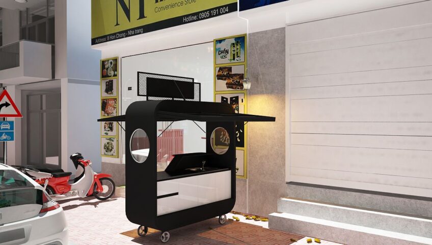 Thiết kế quán cafe mang đi.