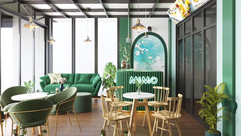 Thiết kế quán cafe nhỏ và dễ thương.