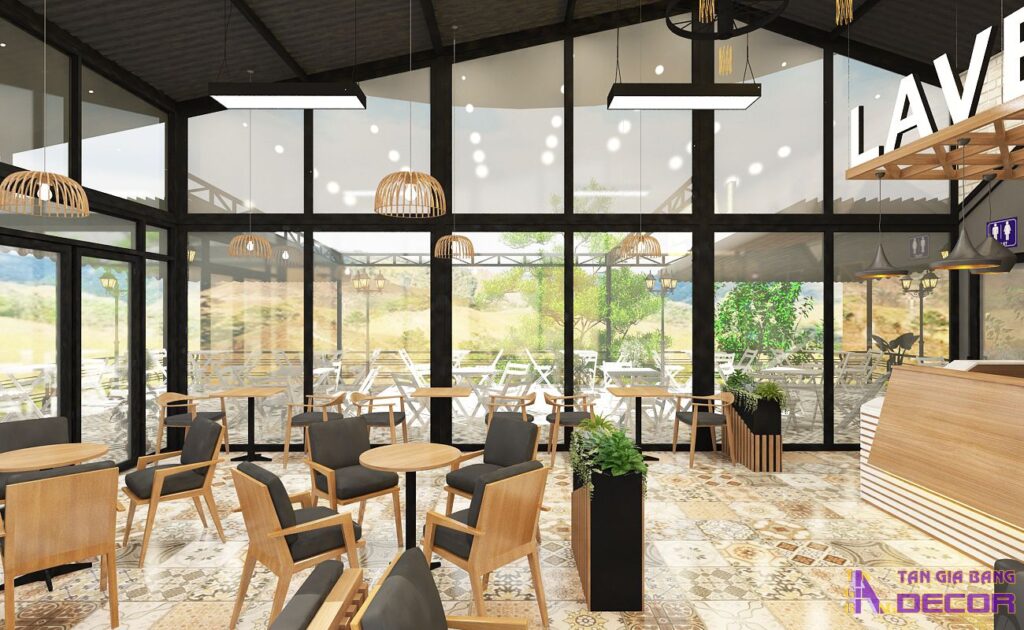 Quán cafe khung sắt giá rẻ.