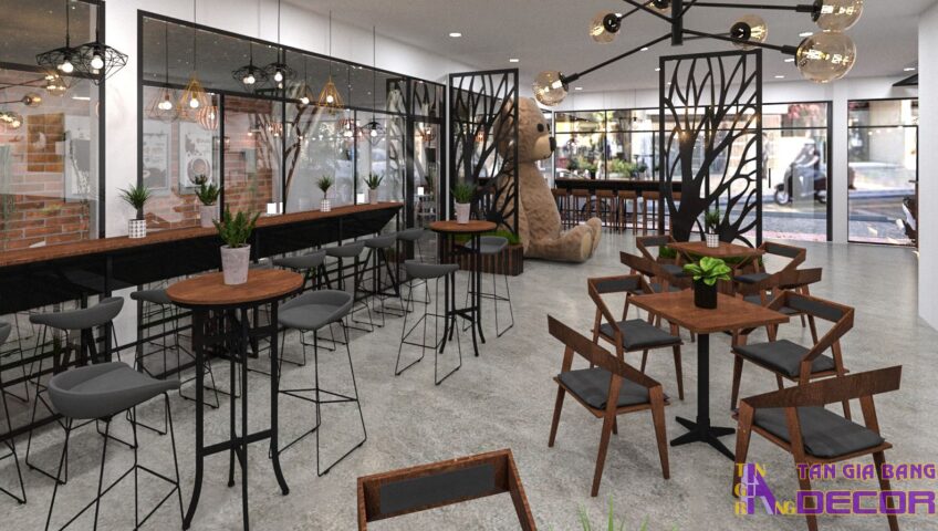 Thiết kế quán cafe sang trọng.