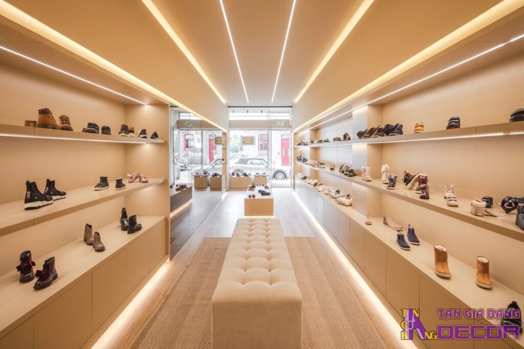 Thiết kế shop giày thời trang Nice 2 Thiết kế tiệm giày thời trang.