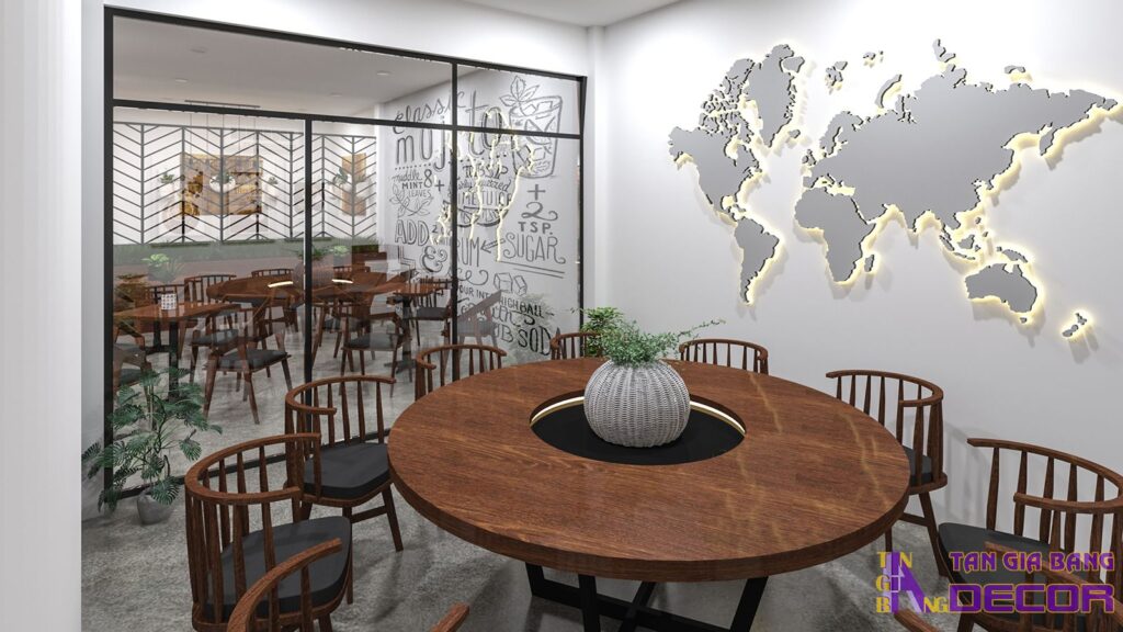 Thiết kế quán cafe sang trọng.