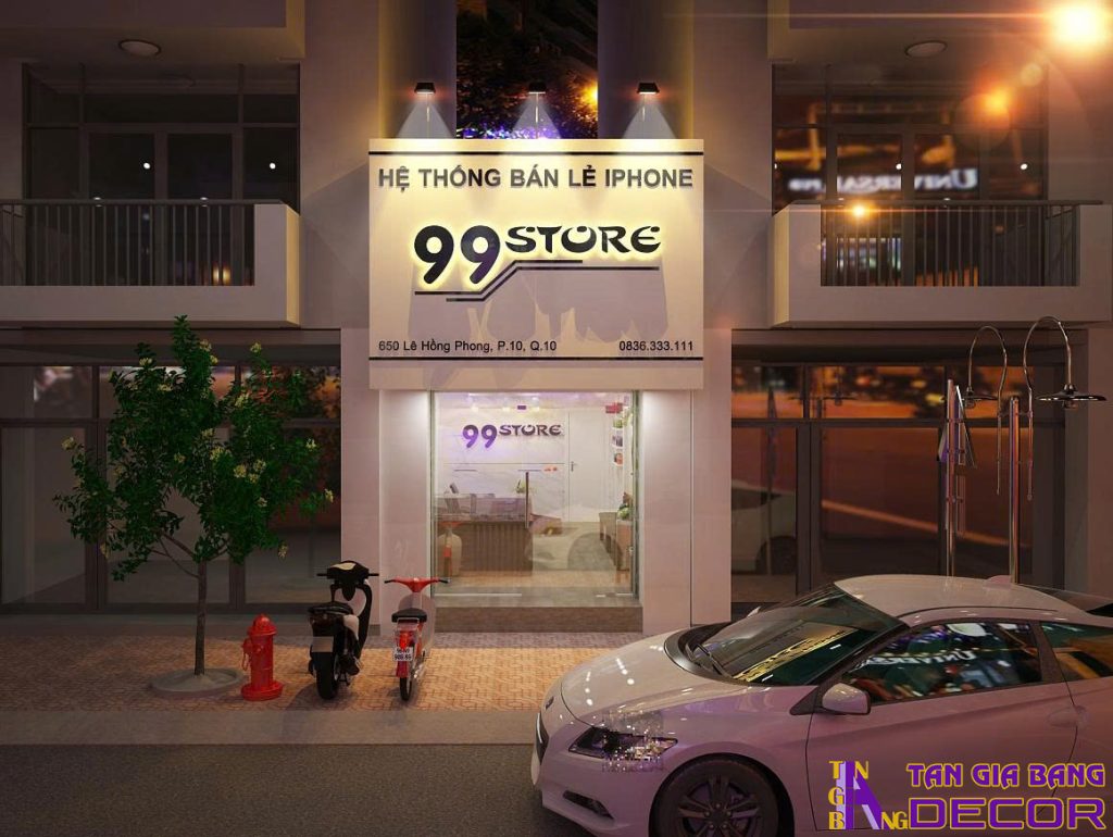 Thiết kế bảng hiệu shop điện thoại 99 Store