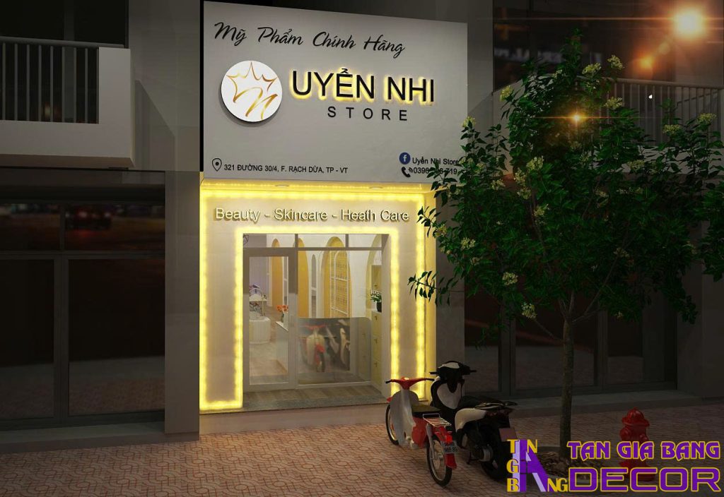 Thiết kế bảng hiệu shop Uyển Nhi ở Vũng Tàu