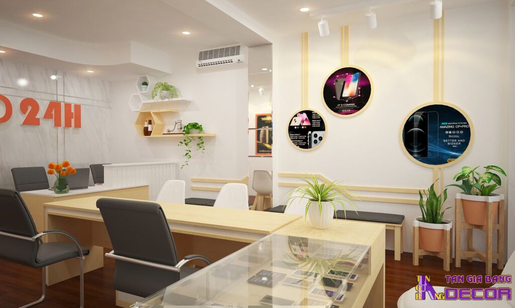 Thiết kế và thi công tiệm điện thoại.