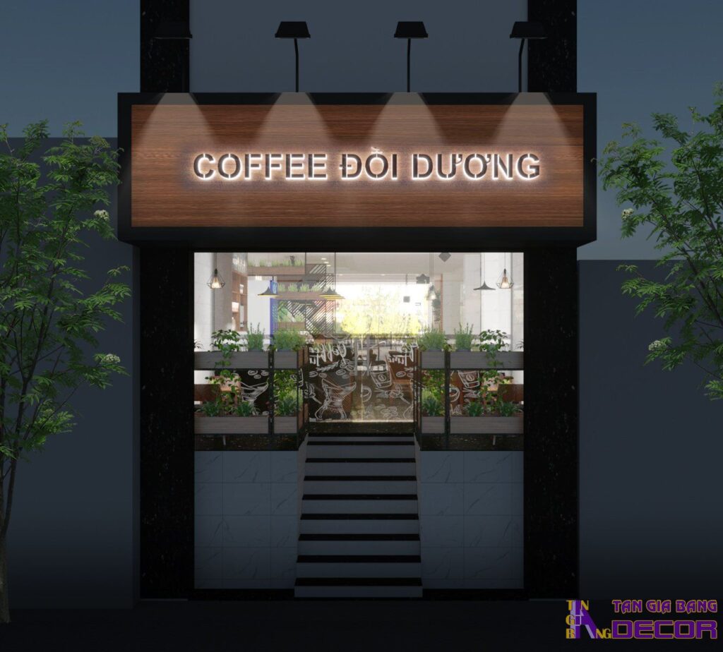 Mô hình quán cafe nhỏ theo hơi hướng sang trọng.