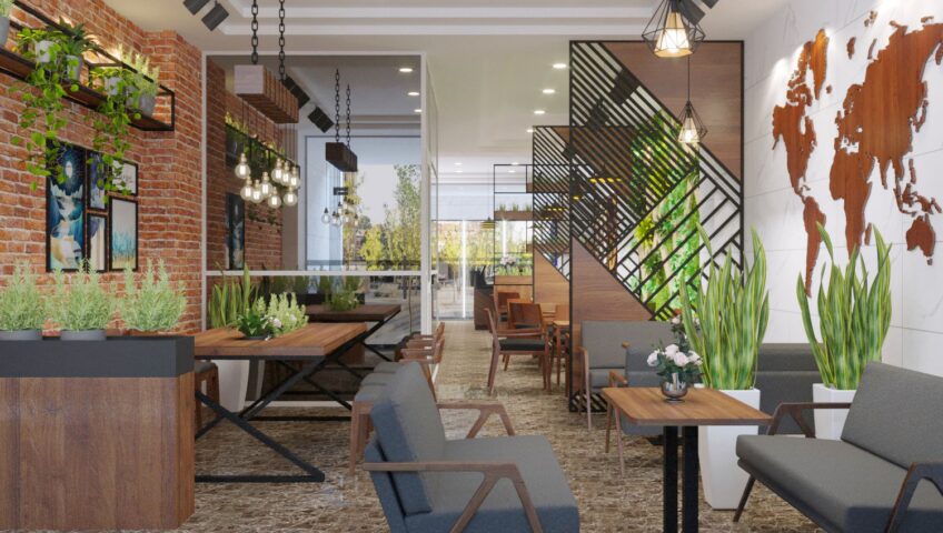 Mô hình quán cafe nhỏ sang trọng.