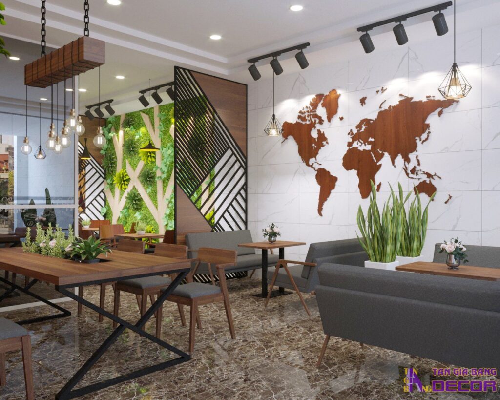Mô hình quán cafe nhỏ theo hơi hướng sang trọng.