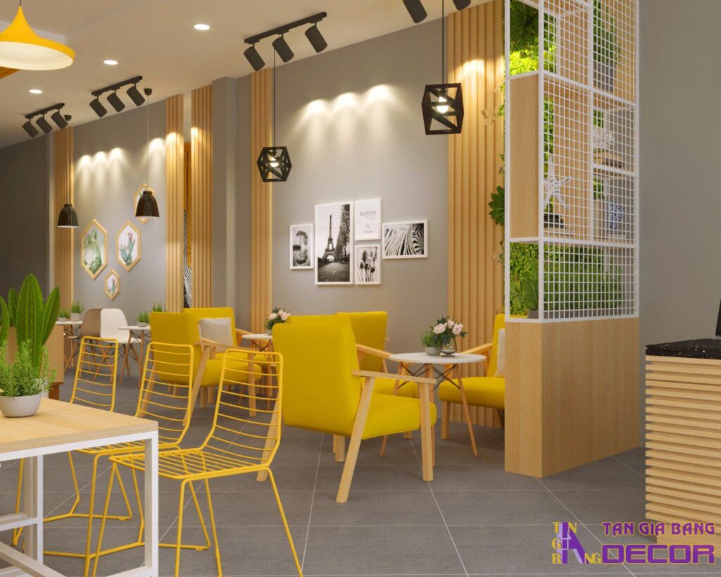 Thiết kế quán cafe nhỏ và dễ thương.