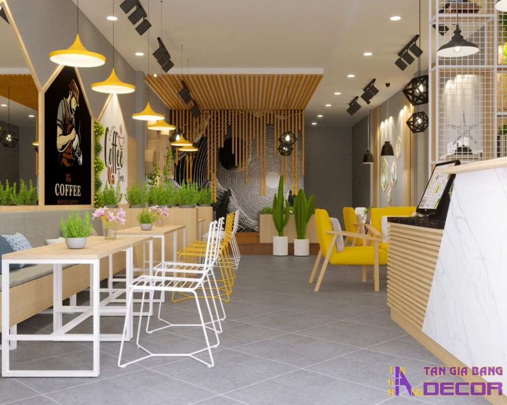 Thiết kế quán cafe nhỏ và dễ thương.