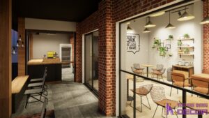 Bản vẽ phối cảnh trong thi công quán cafe