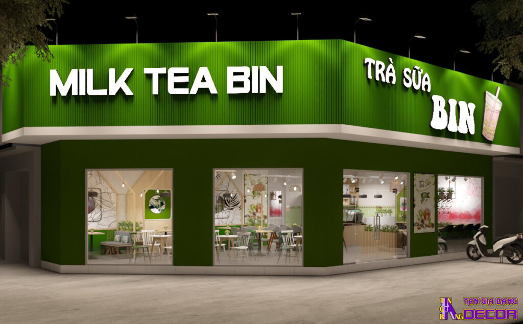 Thiết kế quán trà sữa Mr.bin