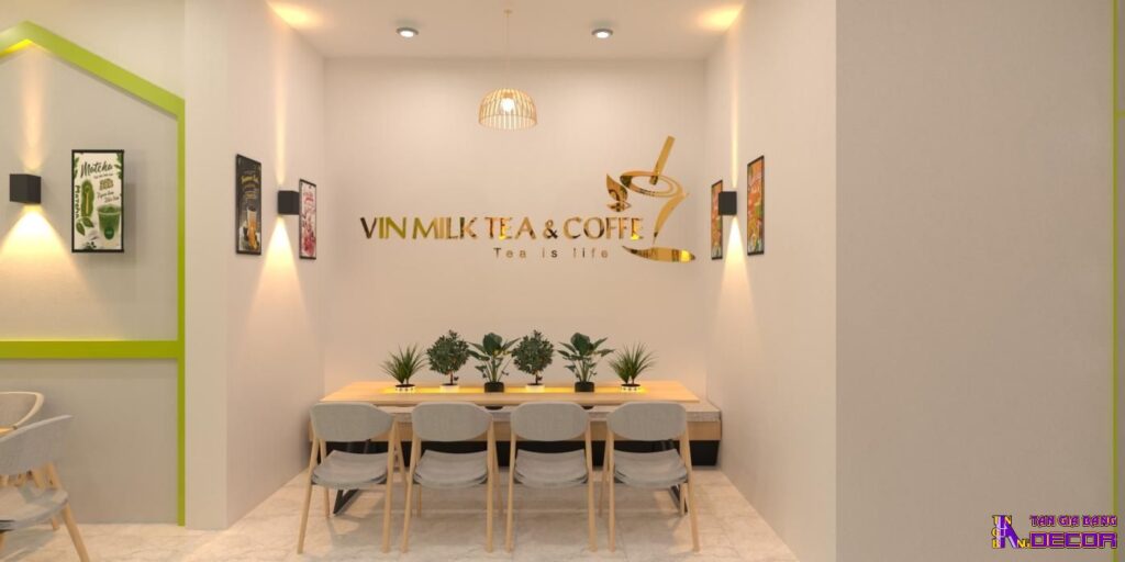 Thiết kế quán trà sữa màu nổi bật