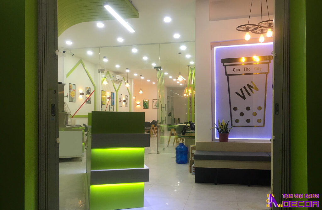 Thiết kế và Thi công Quán Trà sữa Vinmilk Tea & Coffee – Cần Thơ 2 Thi công quán trà sữa ở Cần Thơ