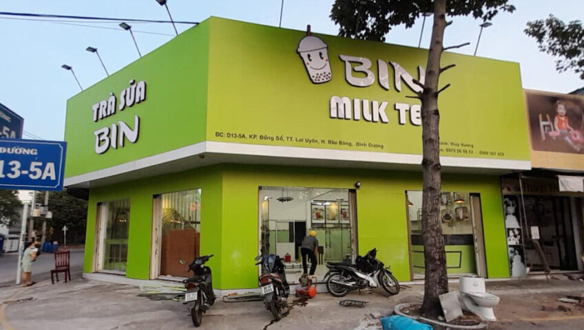 Thi công quán trà sữa tại Bình Dương