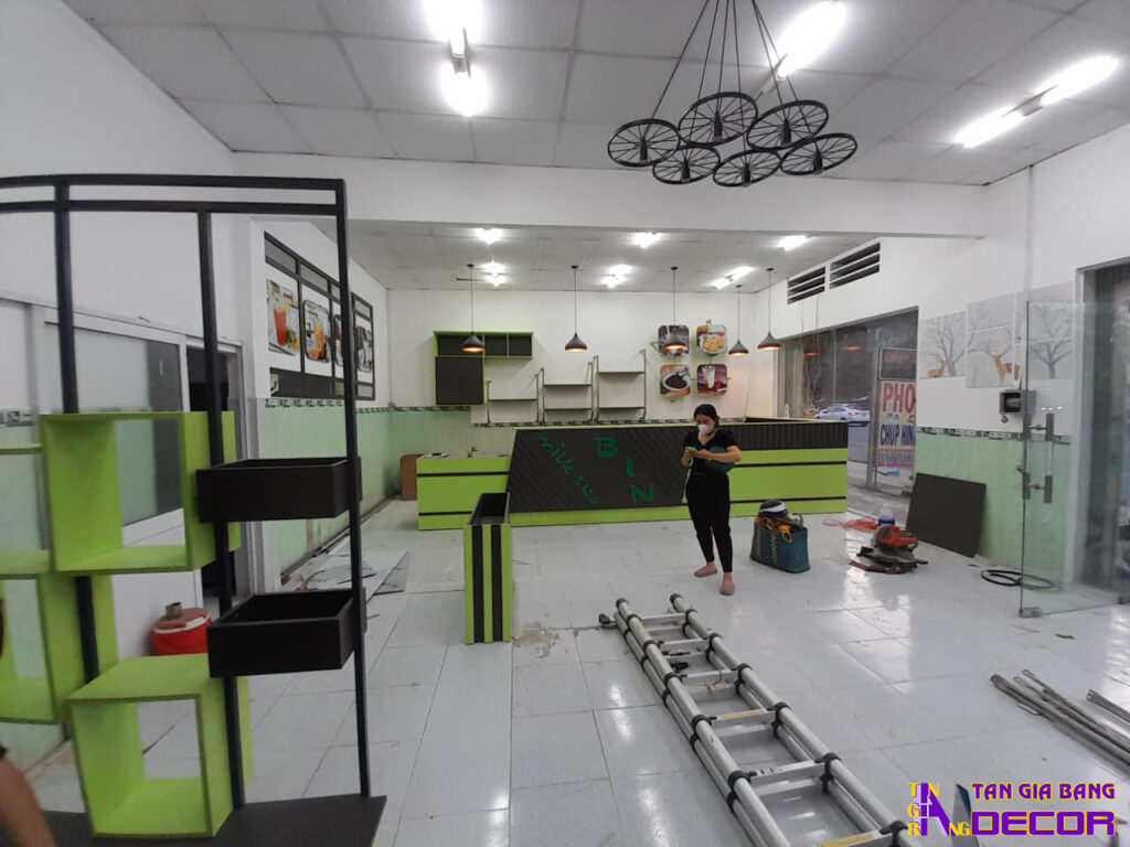 Thi công quán trà sữa tại Bình Dương
