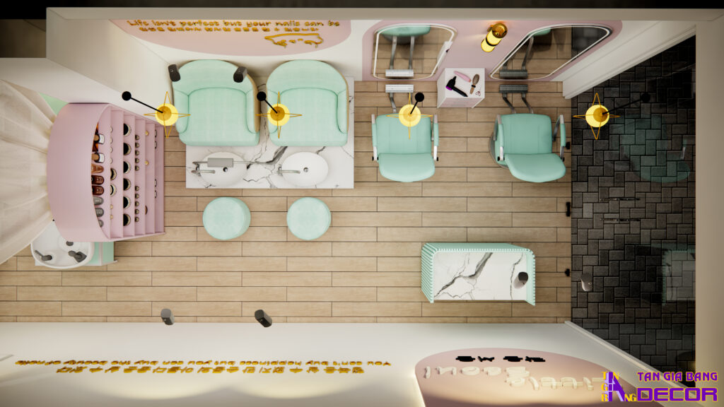 Thiết kế tiệm nail phong cách Hàn Quốc