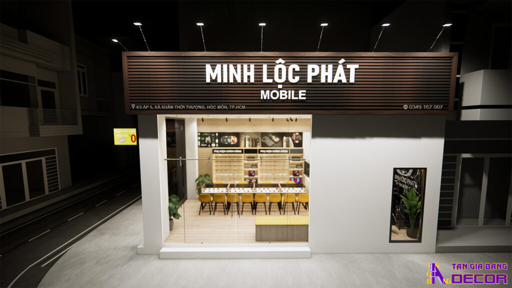 Thiết kế cửa hàng điện thoại Minh Loc Phat tại Hóc Môn 1 Thiết kế cửa hàng điện thoại tại Hóc Môn