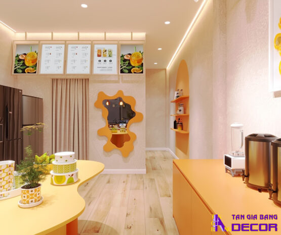 Thiết kế quán trà đào Tân Bình