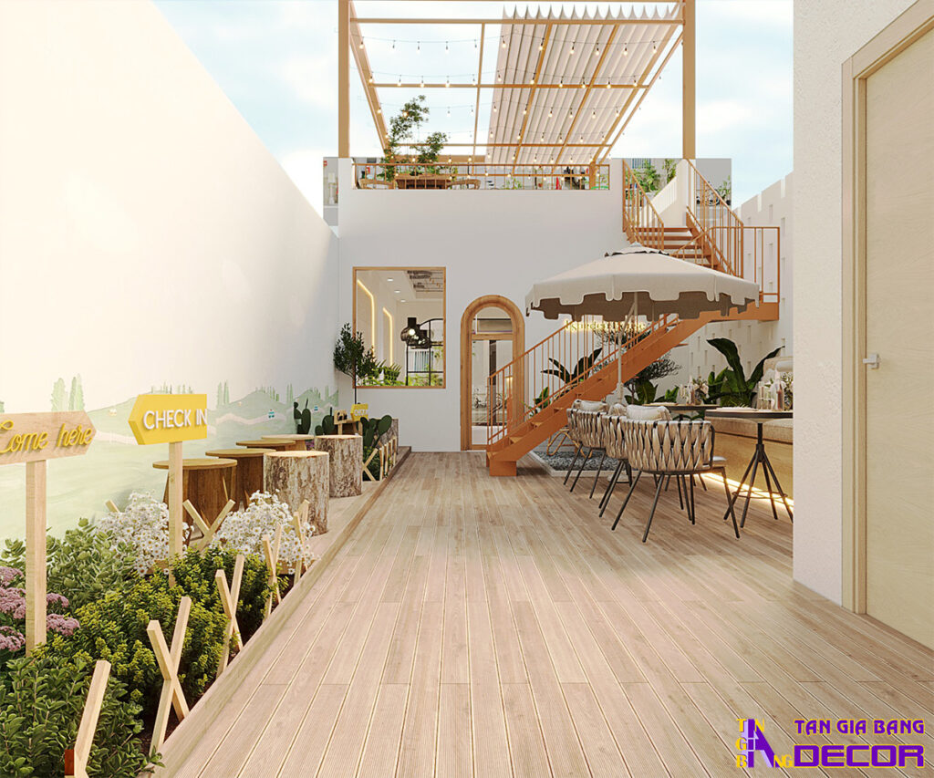 Thiết kế quán cafe không gian mở