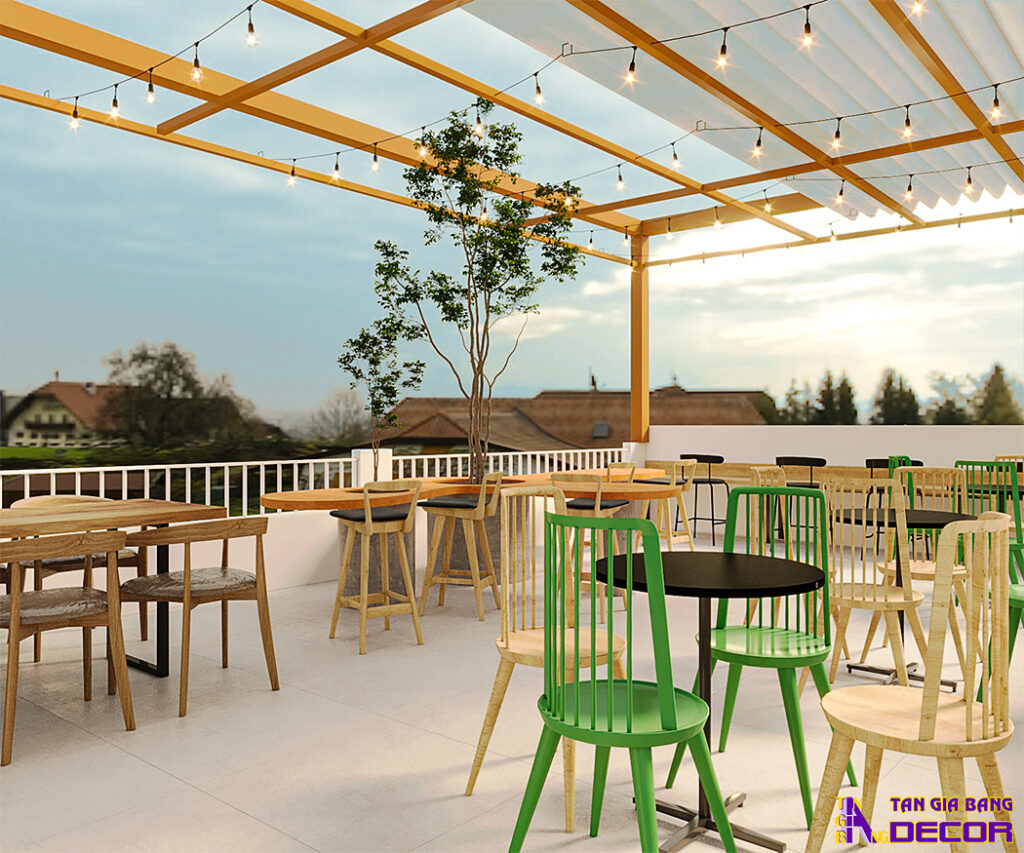 Thiết kế quán cafe không gian mở