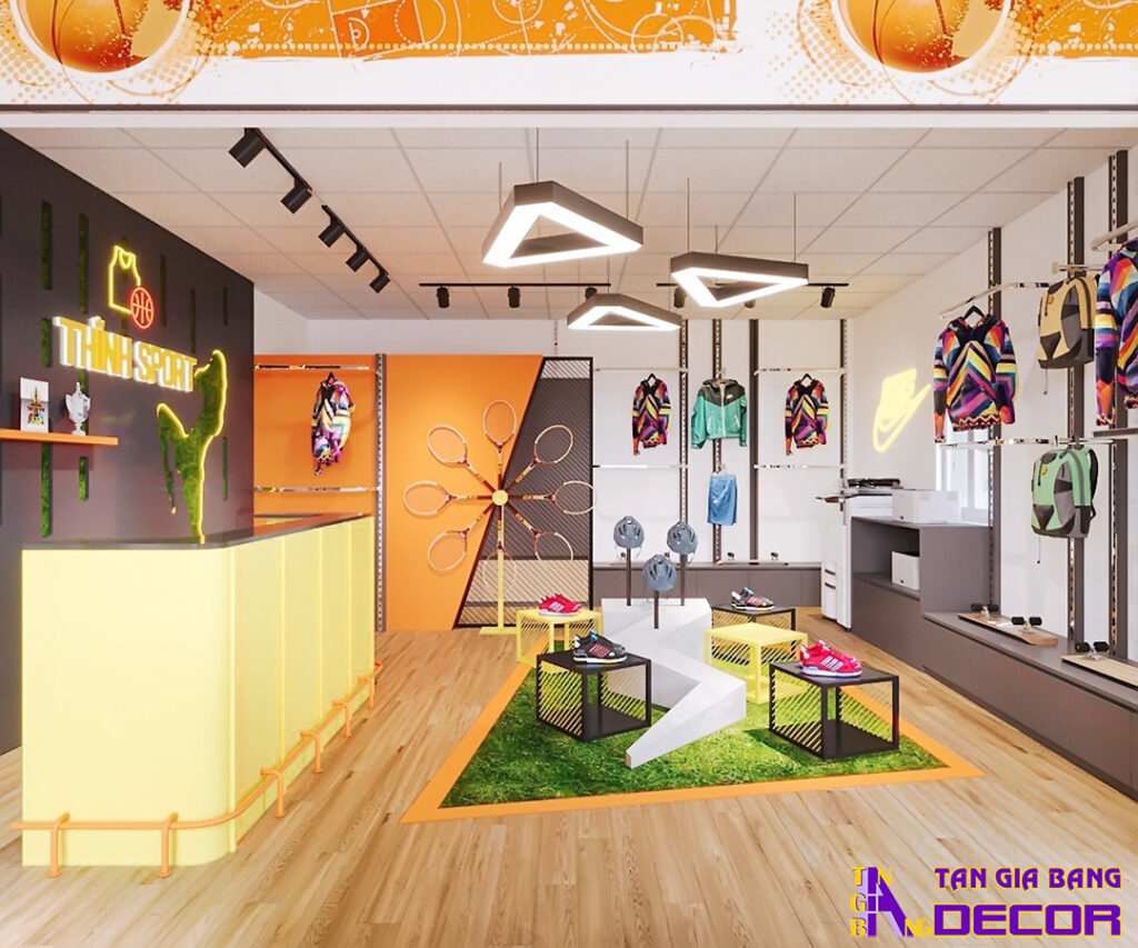 Thiết kế shop thể thao đẹp tại Tiên Giang 4 thiết kế cửa hàng đồ thể thao