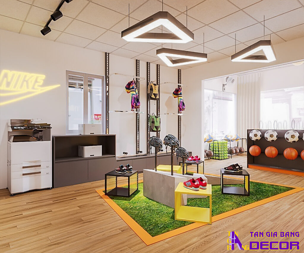 Thiết kế shop thể thao đẹp tại Tiên Giang 5 thiết kế shop quần áo thể thao