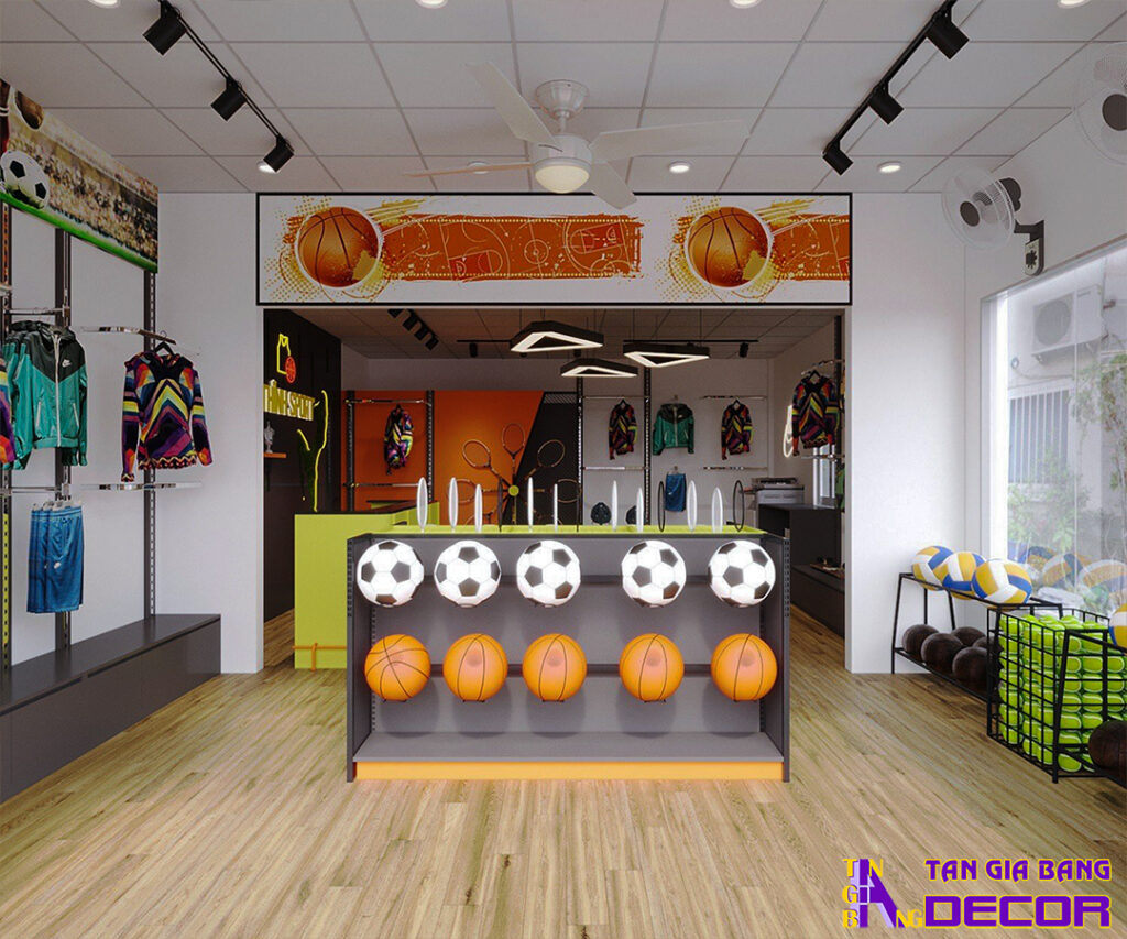 Thiết kế shop thể thao đẹp tại Tiên Giang 6 thiết kế tiệm sport