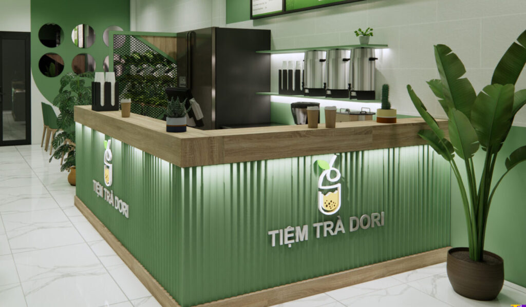 Thiết kế tiệm trà sữa DORI tại Kiên Giang 1 11 2 scaled e1697703103301
