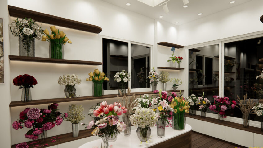 thiết kế tiệm hoa