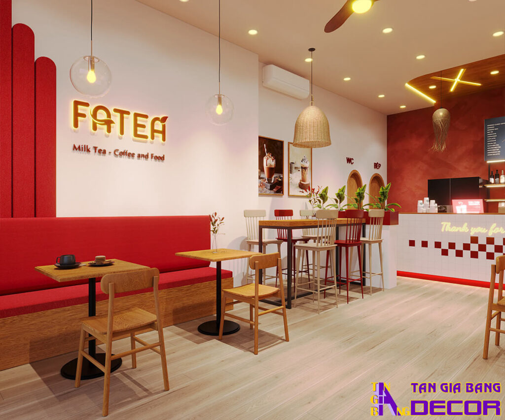 Thiết kế quán cafe trà sữa ở Đà Nẵng