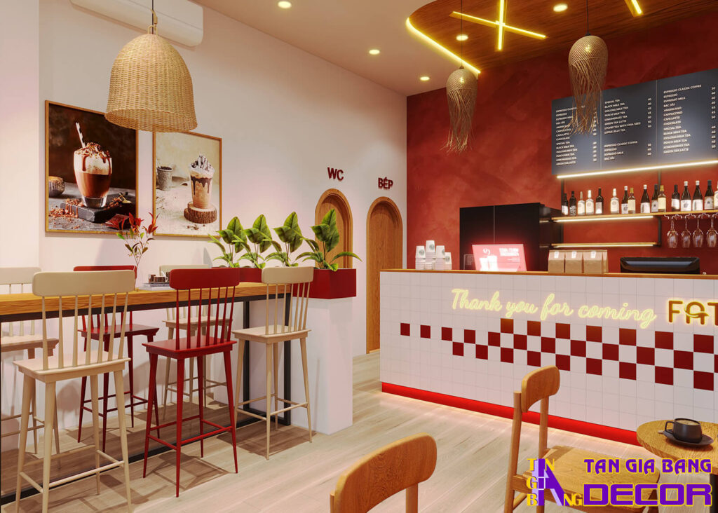 Thiết kế quán cafe trà sữa Đà Nẵng