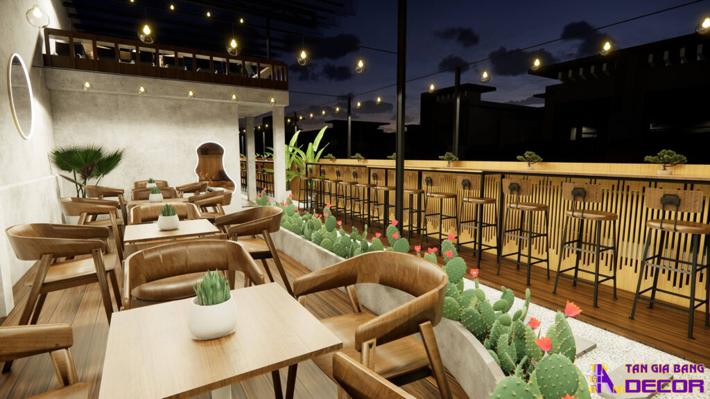 Thiết kế quán cafe sân thượng