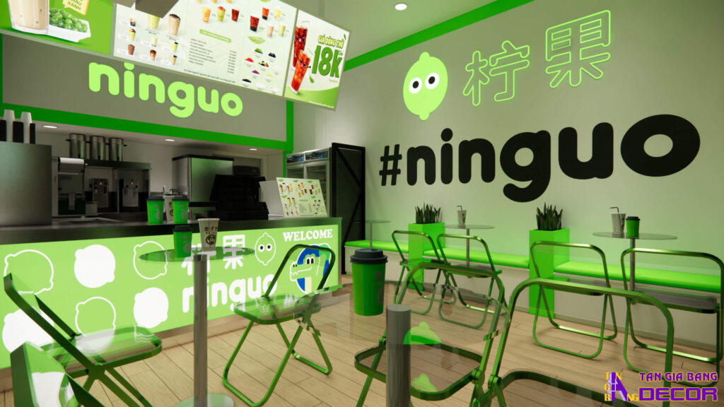 Thiết kế quán trà sữa Ninguo chi nhánh 2 1 3 2