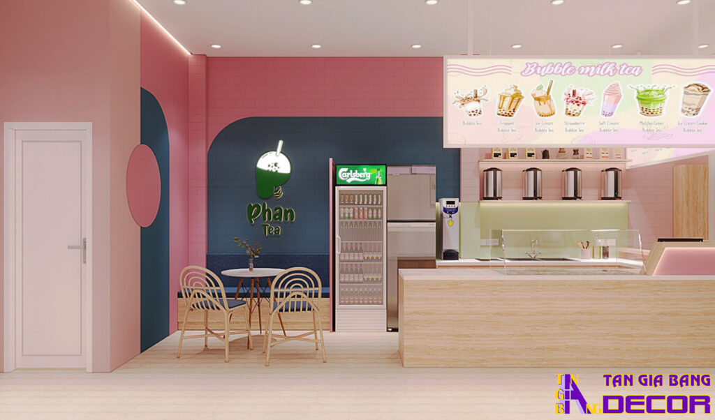 Thiết kế quán trà sữa tại đường CMT 8