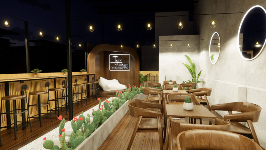 Thiết kế quán cafe sân thượng