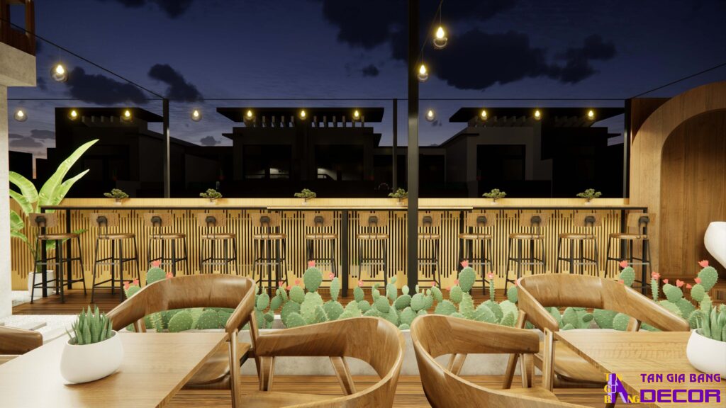 Thiết kế tiệm cafe sân thượng