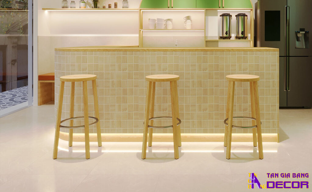 Tổng hợp 50 mẫu thiết kế quầy trà sữa đẹp! 40 Mẫu quầy trà sữa chữ L - Mẫu 9