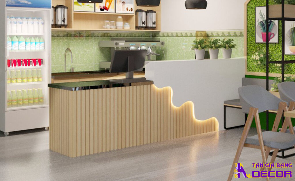 Tổng hợp 50 mẫu thiết kế quầy trà sữa đẹp! 50 Mẫu quầy trà sữa dài - Mẫu 10
