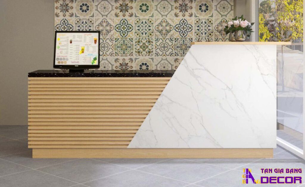 Tổng hợp 50 mẫu thiết kế quầy trà sữa đẹp! 47 Quầy trà sữa giá rẻ, nhỏ với mặt trước cách điệu đơn giản.