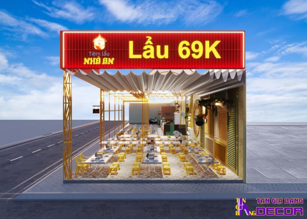 Thiết kế & thi công quán lẩu Nhà An 1 Thiết kế quán lẩu tại Gò Vấp