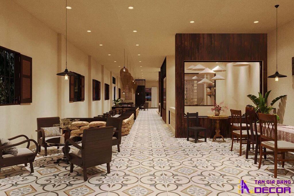 Thiết kế quán Cà phê chú Long tại quận 7 8 Thiết kế quán cafe chú Long