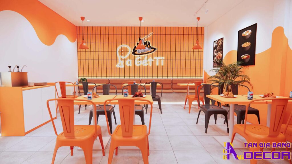 Thiết kế quán mì ý và gà rán Cần Giuộc