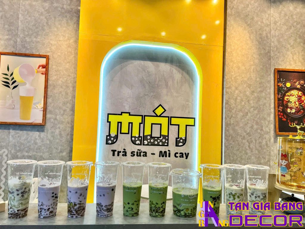 Thiết kế Quán trà sữa Mót Milk Tea tại Cà Mau 7 Hình ảnh hoàn thiện quán trà sữa Mót