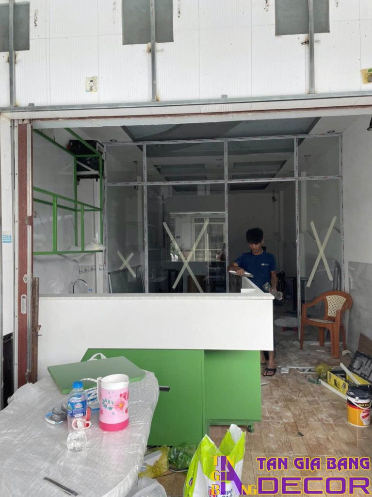 Quá trình thi công quán trà sữa Hải Triều