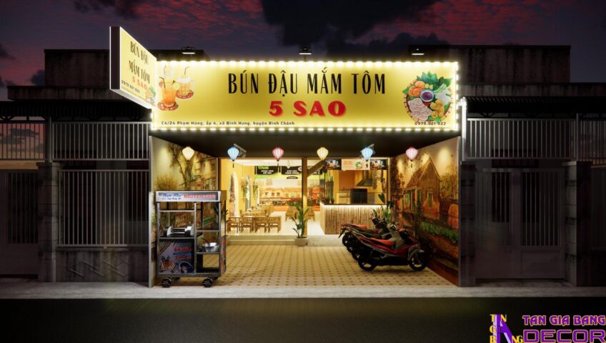 Thiết kế quán bún đậu mắm tôm