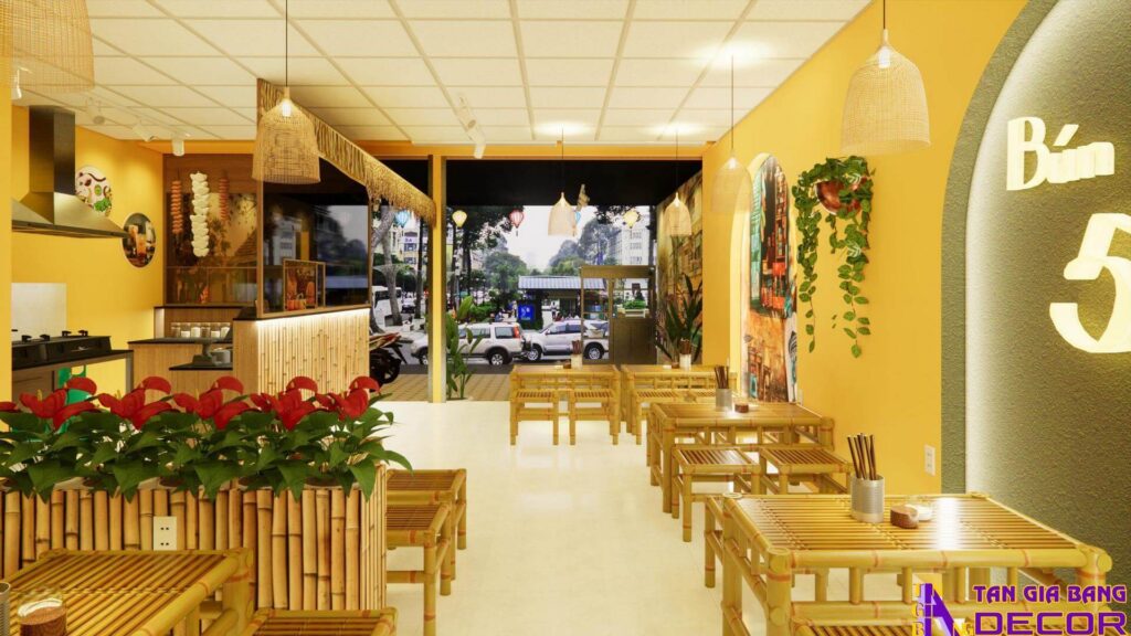 Trang trí quán bún đậu