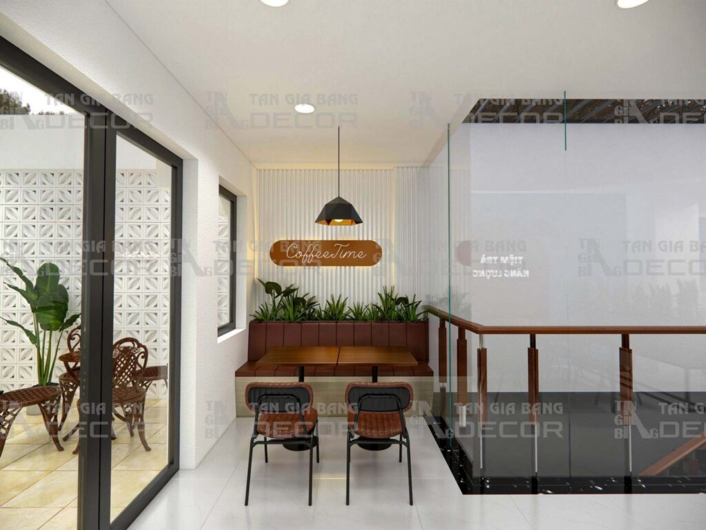 khu vực tầng 1 quán cf green 20s