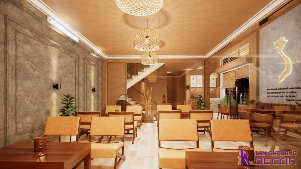 Khu vực tầng 2 quán cafe Củi